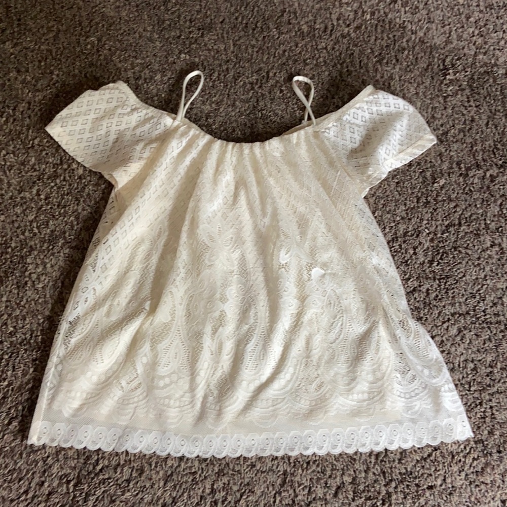 Off the shoulder lace shirt